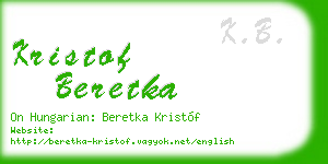 kristof beretka business card